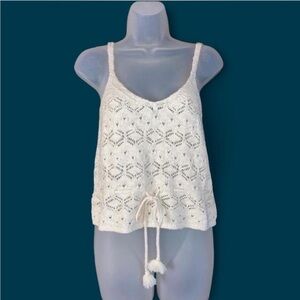 NWT SO Crochet Crop Tie waist Tank M